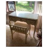Vanity Table with Flip-Top Mirror and Matching Bench