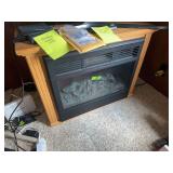 Electric Fireplace Heater with Wood-Finish Mantel