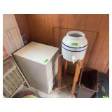 Office and Household Assortment Including Ceramic Water Dispenser and Filing Cabinet