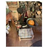 Small Woven Seat Stool with Wooden Frame