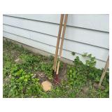 Assorted Garden Hand Tools with Wooden Handles