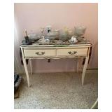 Console Table with Glassware and Electronics