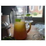Ombre Glass Pitcher with Applied Handle