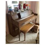 Baldwin Console Piano with Matching Bench and Music Books