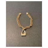 14K Gold Charm Bracelet with St. Louis Gateway Arch Pendant