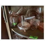 Collection of Pink Pressed Glass Tableware