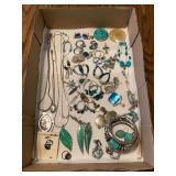 Assorted Fashion Jewelry Collection with Blue and Green Tones