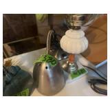 Assorted Table Lamps Including Milk Glass and Metal Task Lamp