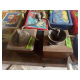 Two Wooden Box Coffee Grinders