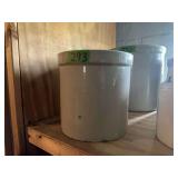 Cylindrical Glazed Stoneware Crock