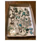 Assorted Fashion Jewelry Collection with Turquoise-Colored Stones and Shell Accents