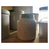 Off-White Glazed Ceramic Crock
