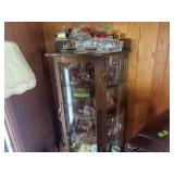 Curved Glass Display Cabinet with Ball and Claw Feet
