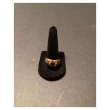 Vintage 10K Goldshell w/stone Ring Size 10/11