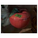 Ceramic Apple-Shaped Lidded Container