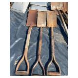 Set of Three D-Handle Trenching Shovels