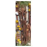 Collection of Metal Electric Fence Posts with Plastic Insulators, (25)