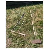 Set of Two Long-Handled Manual Garden Tools