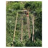 Assorted Long-Handled Garden Tools Set