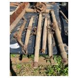 Assorted Wooden and Metal Horse-Drawn Implement Singletrees and Doubletrees