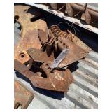Assorted Metal Cultivator Sweeps and Agricultural Components