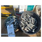 Assorted Hex Head Bolts in Buckets
