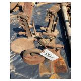 Collection of Cast Iron Sad Irons and Mechanical Components