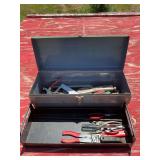 Metal Tool Box with Assorted Hand Tools