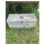 Galvanized Metal Storage Chest with Internal Dividers