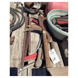 Assorted Hand Tools Including Saws and Sickles
