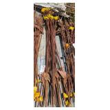Collection of Metal Electric Fence Posts with Plastic Insulators
