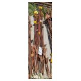 Collection of Metal Electric Fence Posts with Plastic Insulators, (25)
