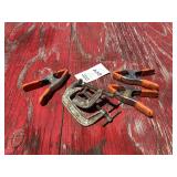 Assorted Metal Clamps and C-Clamps Set