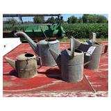 Collection of Four Galvanized Metal Watering Cans