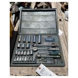 Powr-Kraft Socket Set with Ratchet and Accessories in Carrying Case