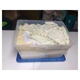 Large Tote Bin of Assorted White and Neutral Textiles and Linens