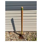 Manual Hand Tamper with Square Cast Iron Head and Wooden Handle