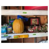Lot of Seasonal Holiday Decor, Artificial Pumpkin, and 7-Foot Manitoba Fir Tree