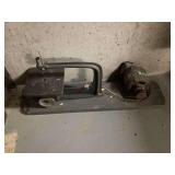 Cast Iron Scroll Saw with Electric Motor Mounted on Wood Base