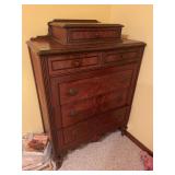 Wooden Dresser with Removable Upper Box and Turned Legs