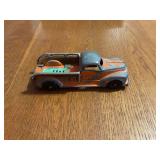 Hubley Cast Iron Toy Stake Truck Model 460 Made in USA Orange and Grey