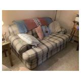 Plaid Upholstered Living Room Sofa