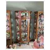 Curved Glass Wooden Display Cabinet with Ball and Claw Feet