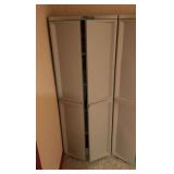 Plastic Storage Cabinet with Multiple Shelves and Double Doors