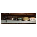 Shelf Lot of Mixed Household Goods, Electronics, and Decor