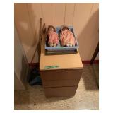 Lot of Two Dressed Dolls in Plastic Tray