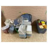 Assorted Plastic Storage Bins, Canisters, and Household Organizers Lot