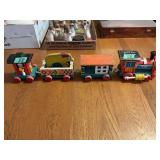 Fisher Price Huffy Puffy Wooden Toy Train Set with Engine, Cars, and Animal Figure