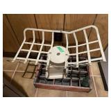 White Metal Scale with Basket Platform and Wooden Coca-Cola Crate