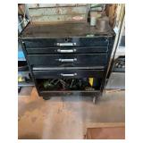 Rolling Metal Tool Cabinet with Assorted Hand Tools and Hardware